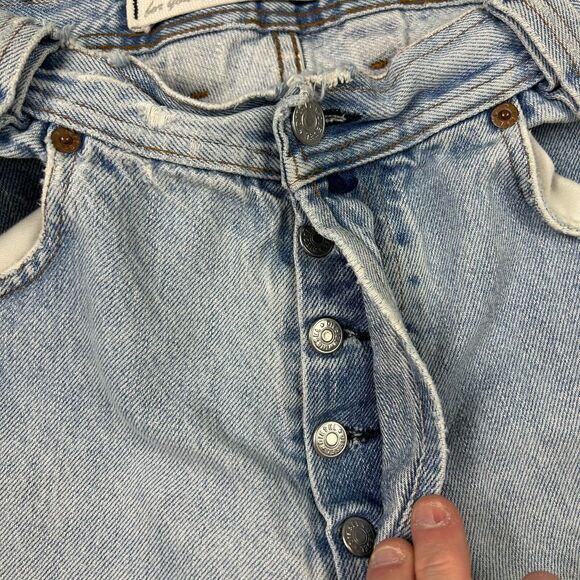 Diesel Jeans Men 34x32 Blue Button Fly Straight Leg Y2K Dingy Distressed - Picture 6 of 14